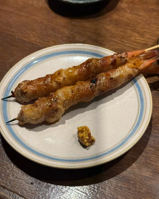 삼겹살 새우말이 꼬치