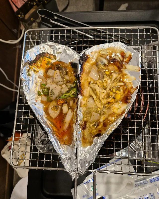 해산물이 익어가는 모습