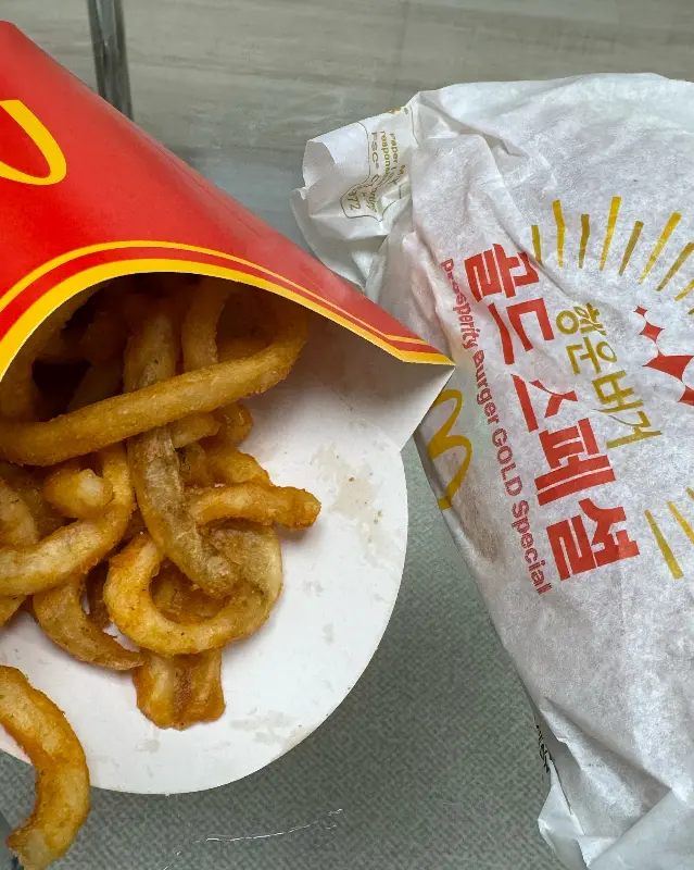 갓 튀겨져 나온 감자튀김