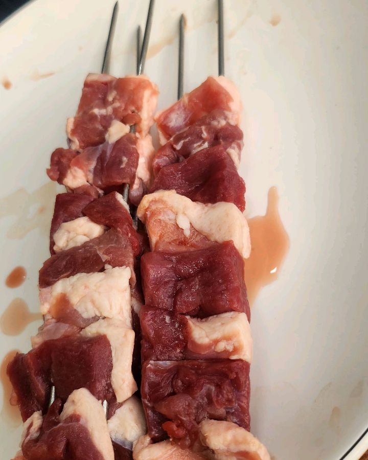 오리 꼬치구이 근접샷