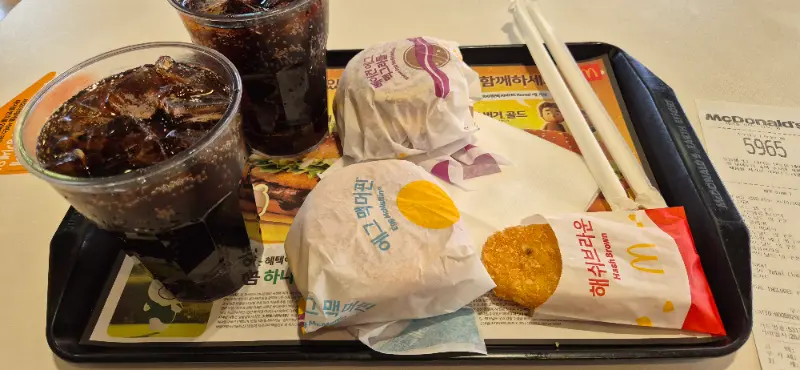 푸짐한 햄버거 세트