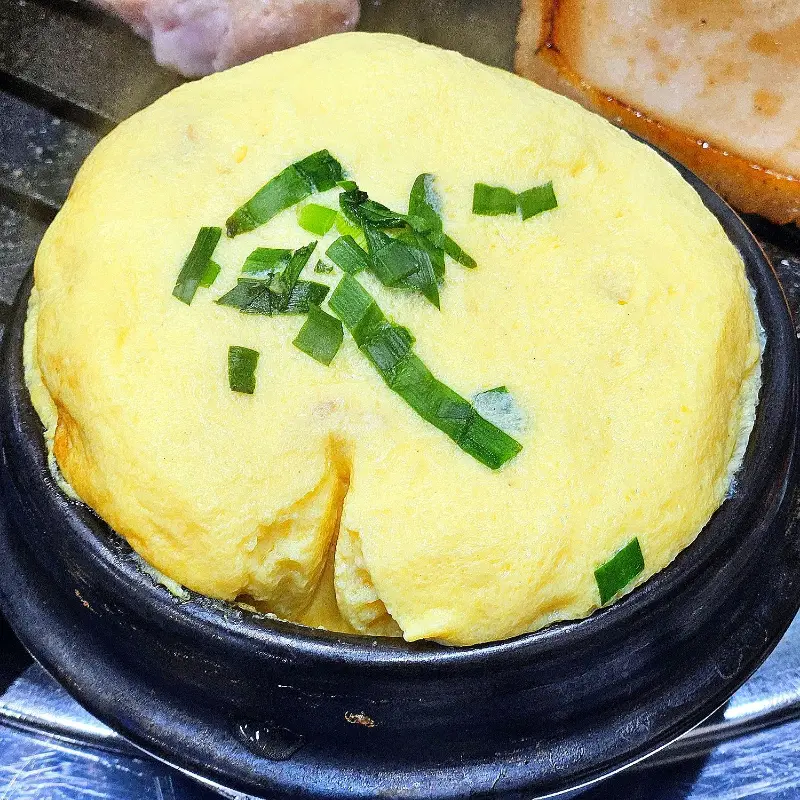 계란찜의 클로즈업 사진