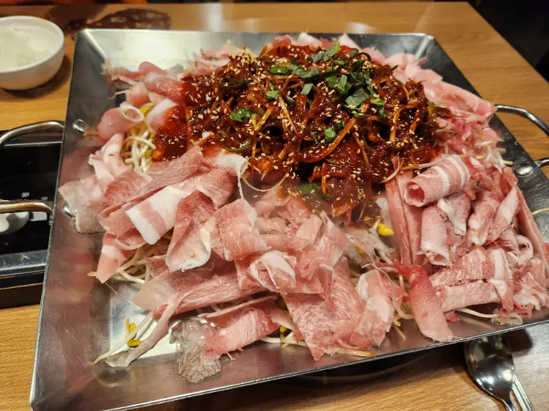 콩불 메인 메뉴 클로즈업