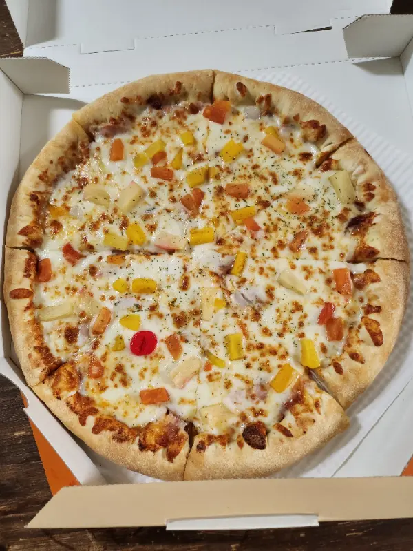 하와이안 피자의 비주얼