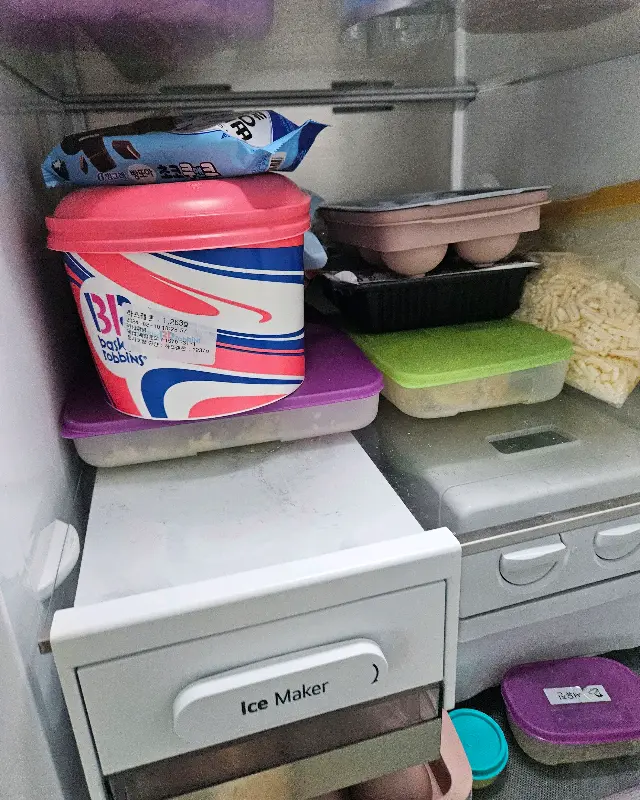 냉장고 속 배스킨라빈스