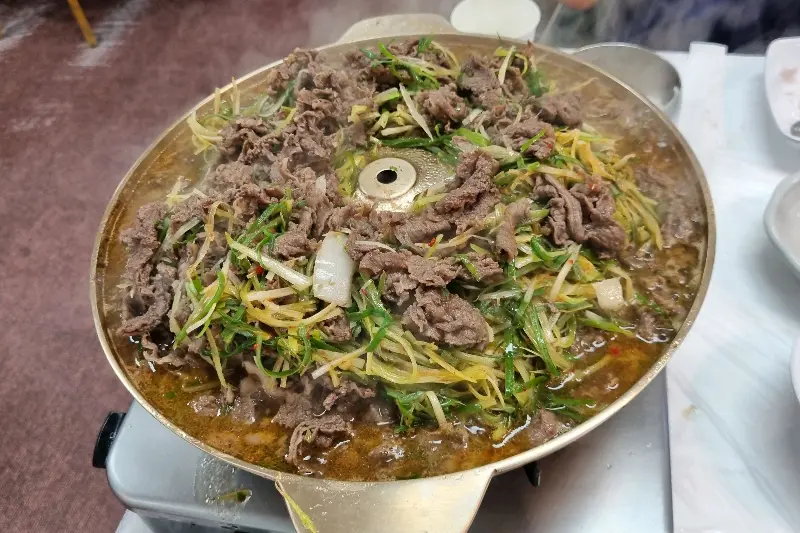 불고기가 익어가는 모습