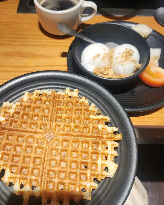 와플과 아이스크림