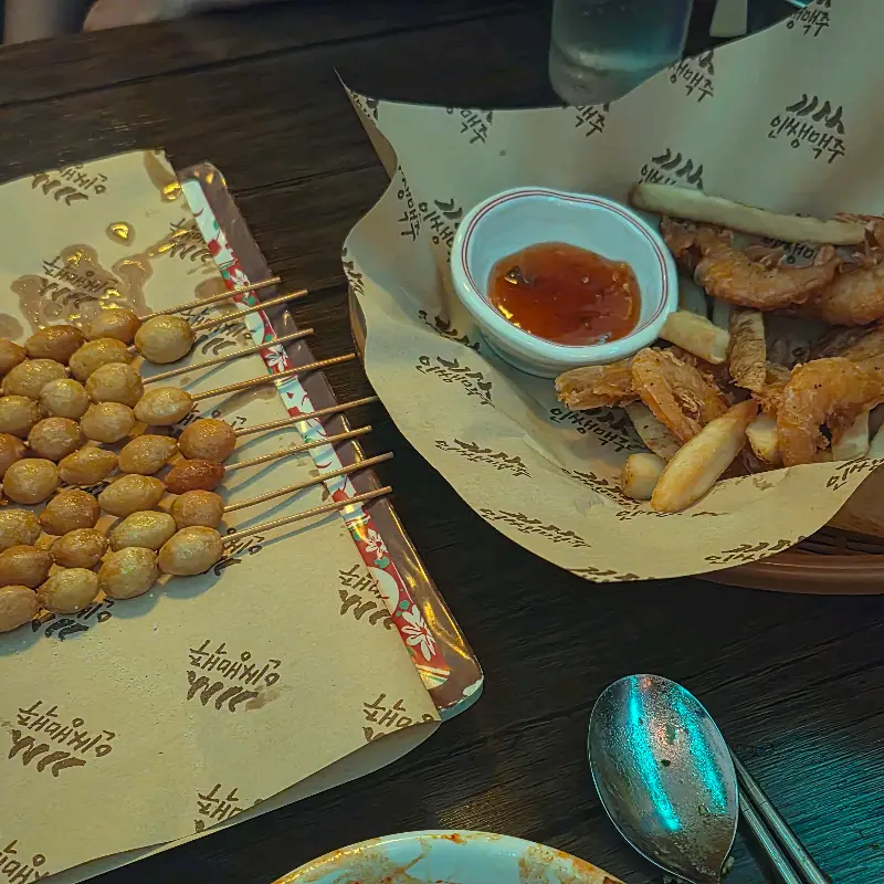 다양한 꼬치 메뉴