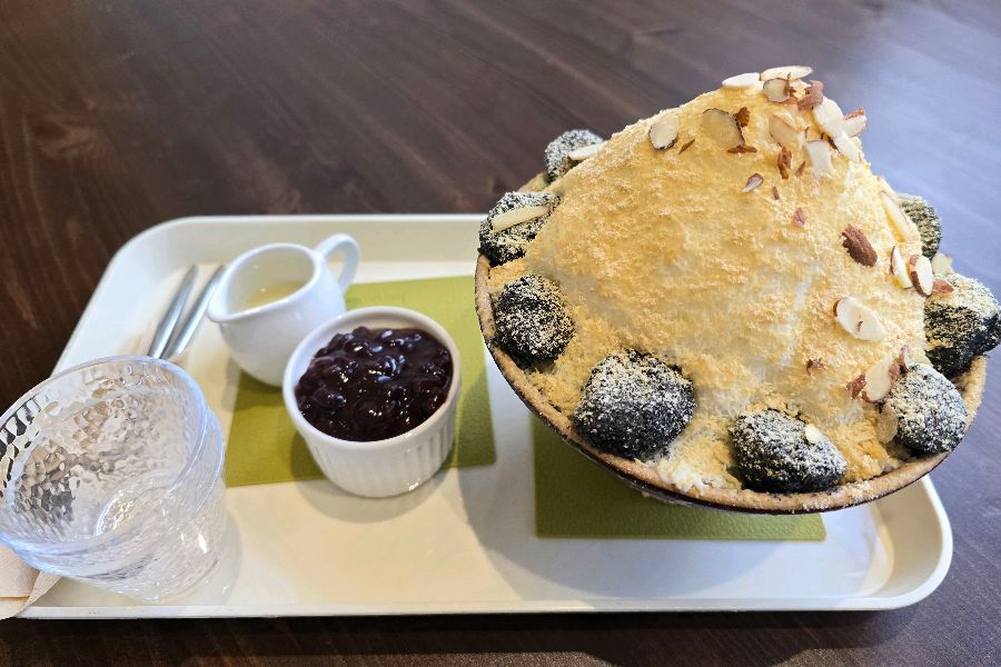 흑임자 팥빙수의 아름다운 자태