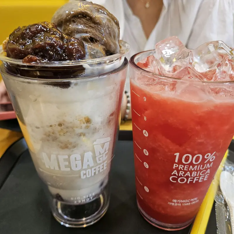 망고빙수와 음료