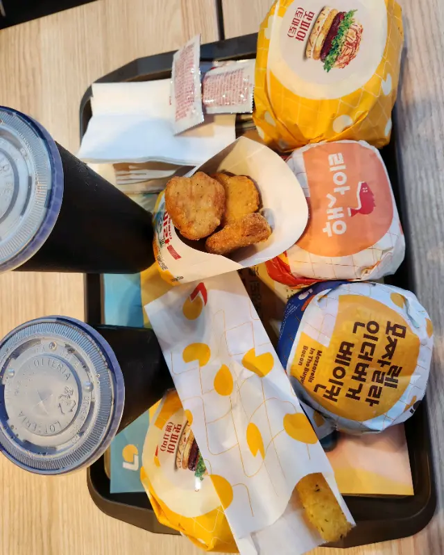 푸짐한 롯데리아 메뉴