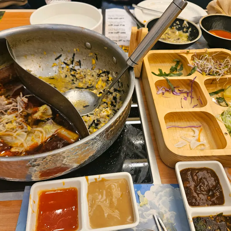 샤브샤브 끓는 모습