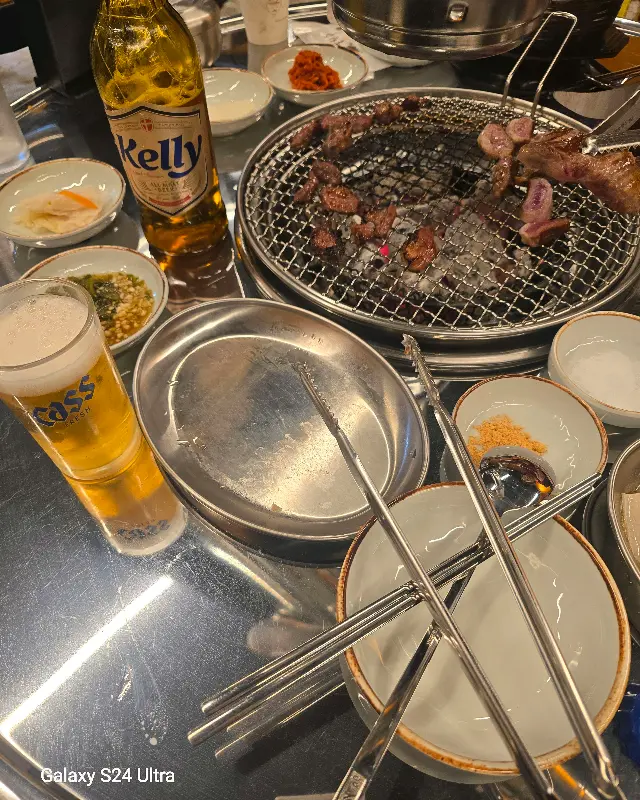 맥주와 함께 즐기는 갈매기살