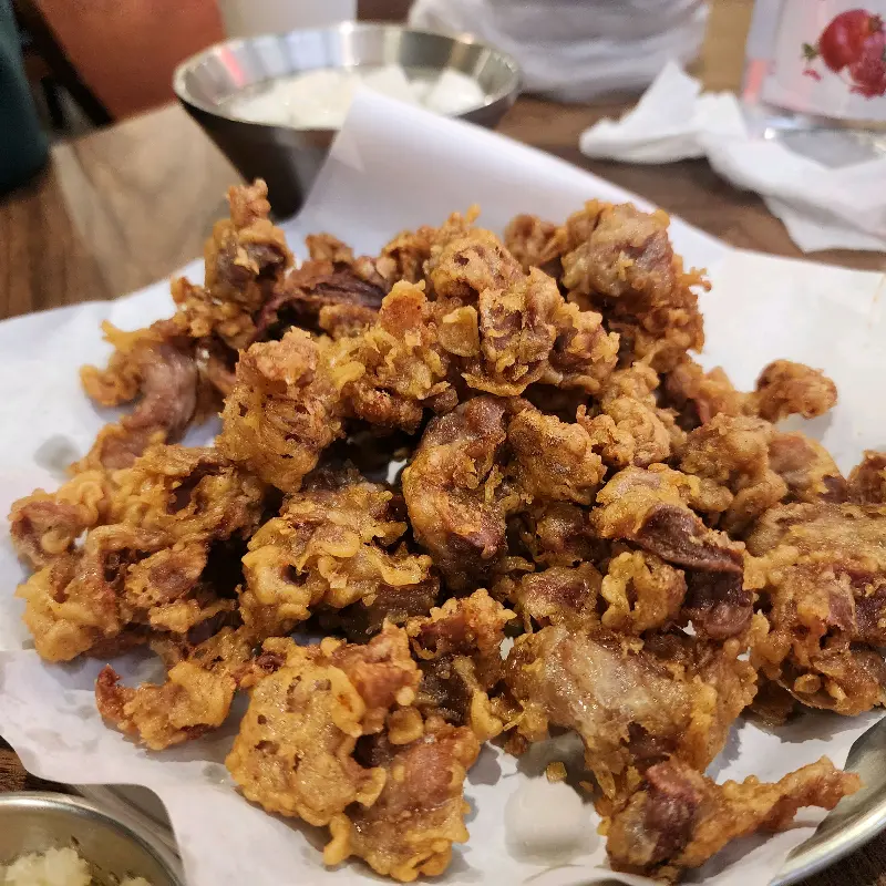 푸짐한 닭똥집 튀김