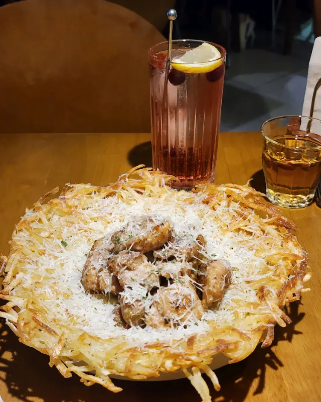 감자닭전과 하이볼