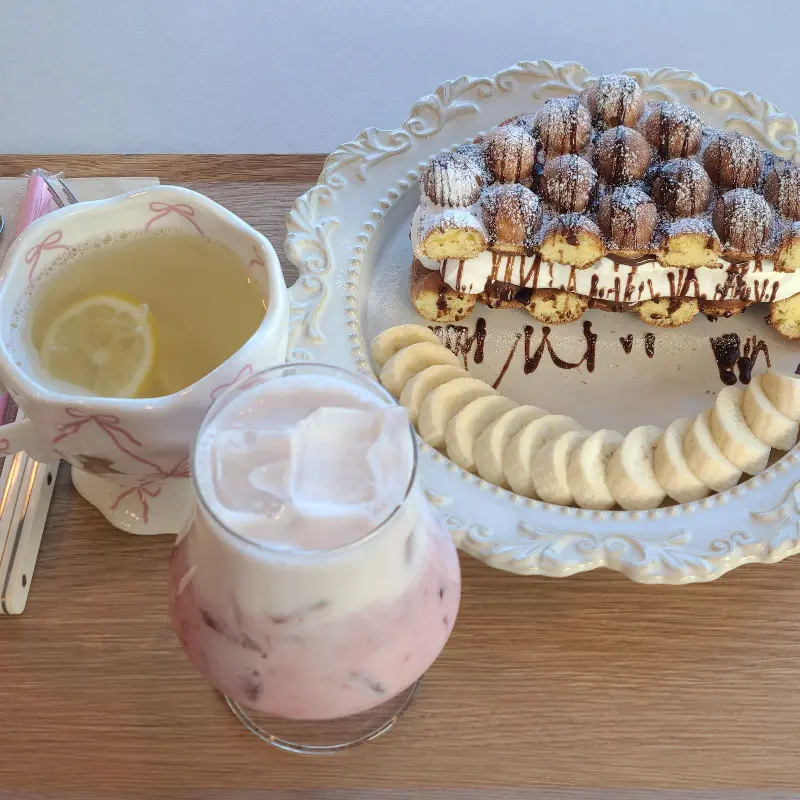 홍콩 와플과 음료