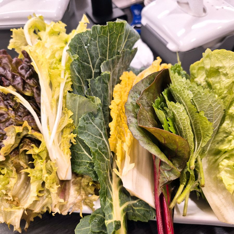 신선한 쌈 채소
