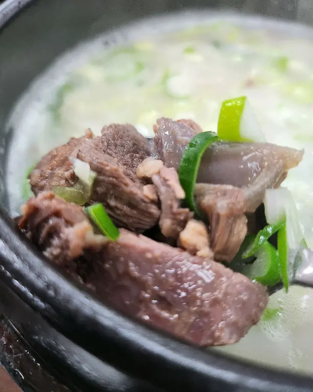 설렁탕 안의 고기