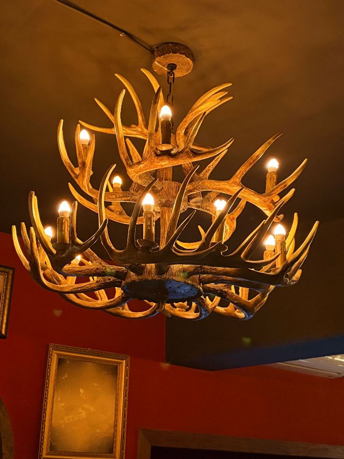 사슴뿔 모양의 독특한 샹들리에