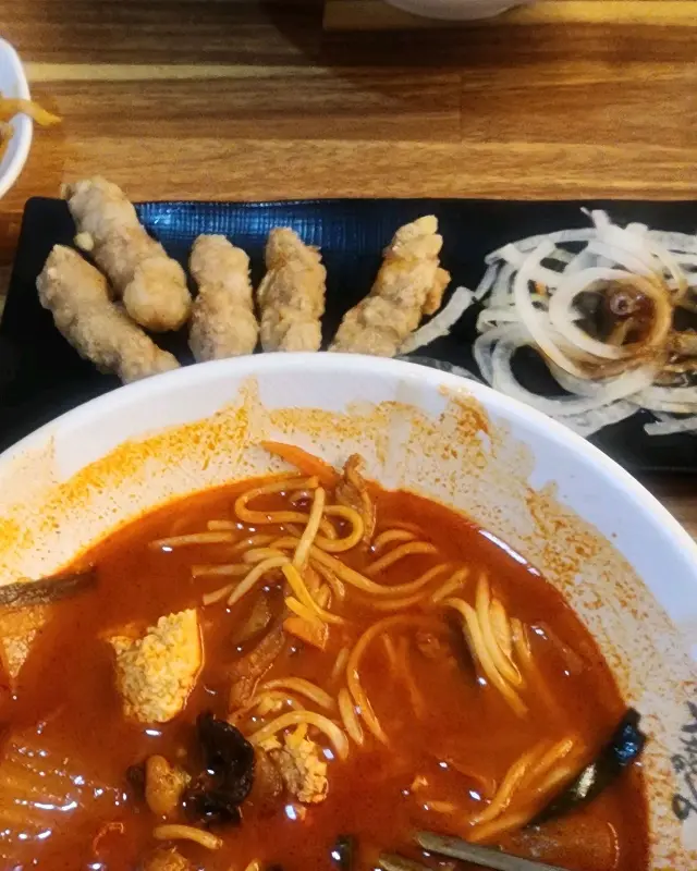 순두부 짬뽕과 튀김