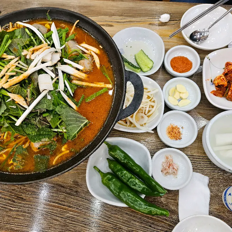 순대전골 한상차림