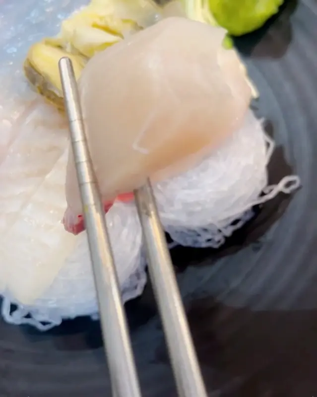 싱싱한 활어회의 클로즈업