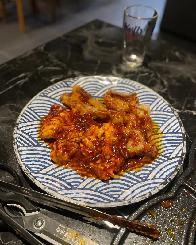 양념에 버무려진 곱창