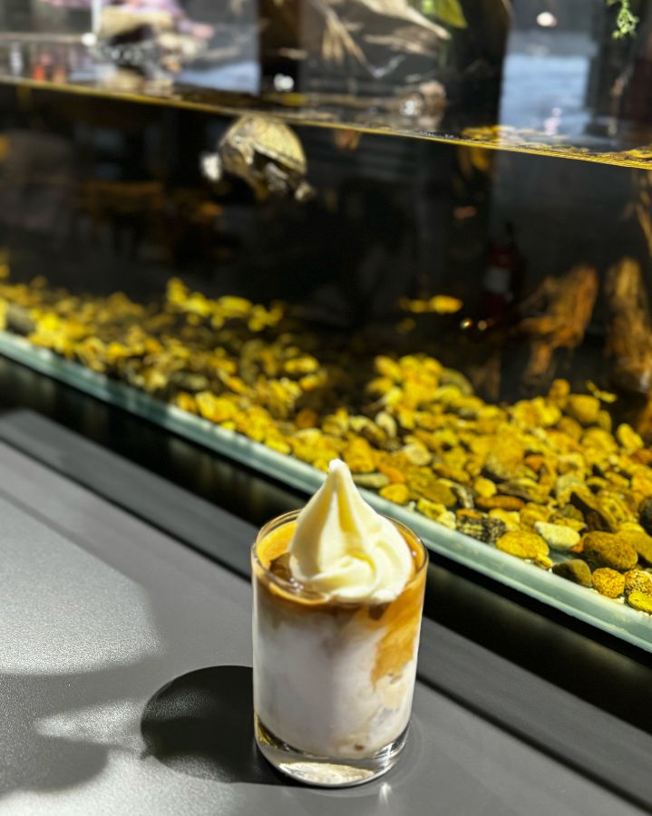 아이스크림이 올라간 라떼