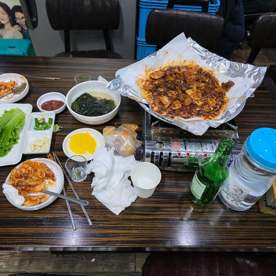 야채곱창 한 상 차림