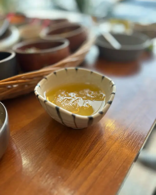 후식으로 제공되는 단호박 식혜