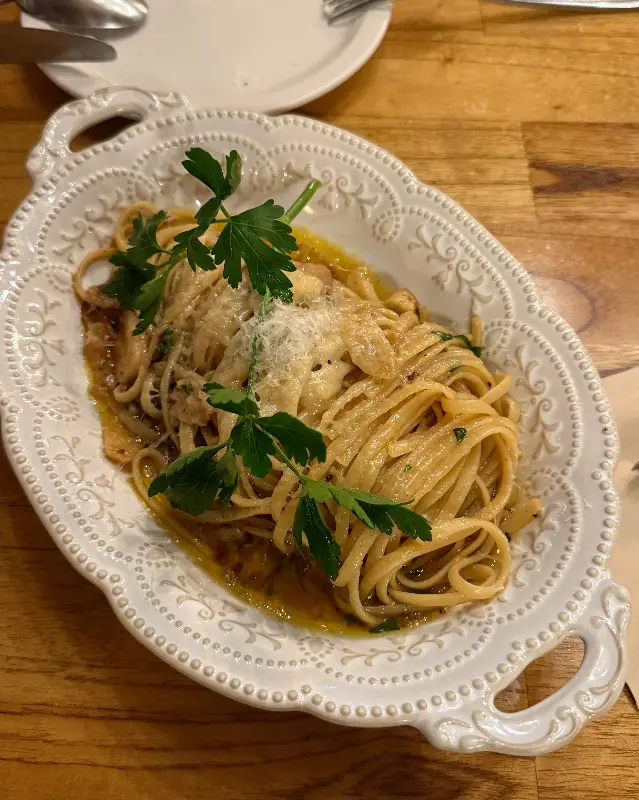 문어콩피명란오일파스타