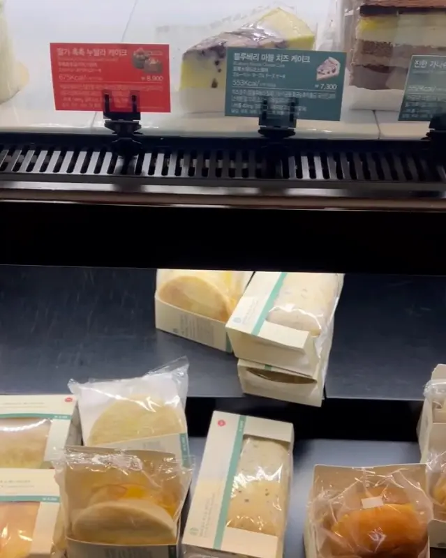 쇼케이스 안의 케이크