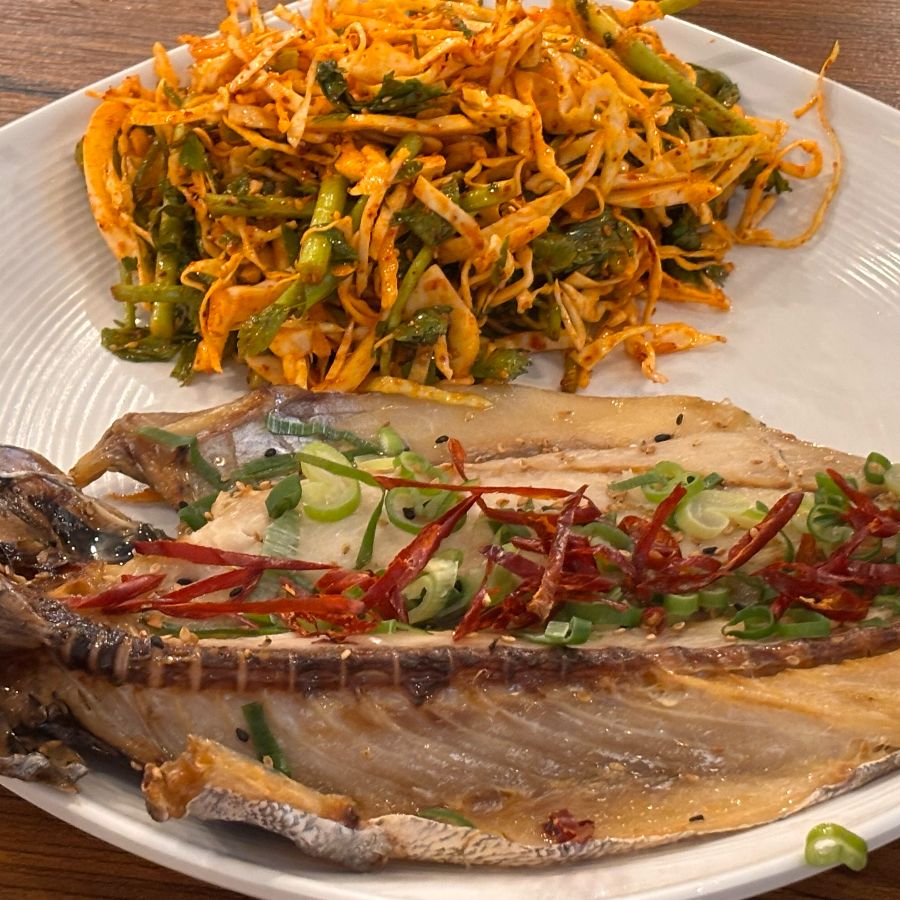 서대찜과 야채무침