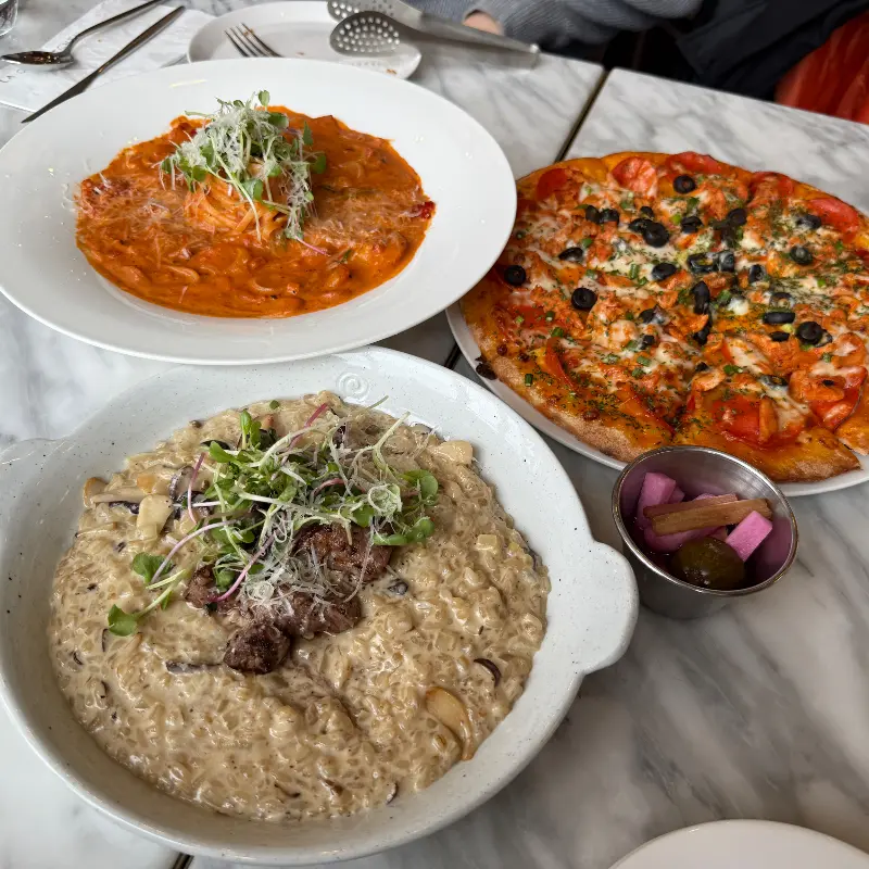 피자, 파스타, 리조또