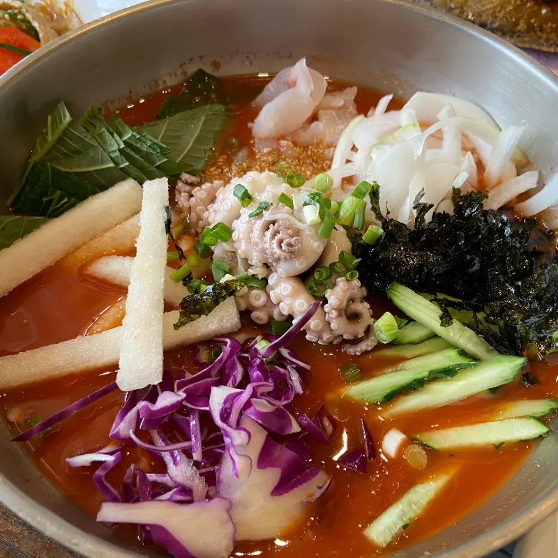 시원한 낙지물회