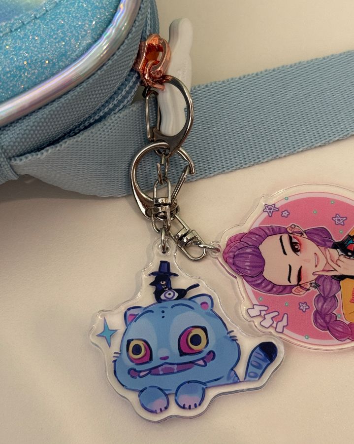 파란 고양이 키링