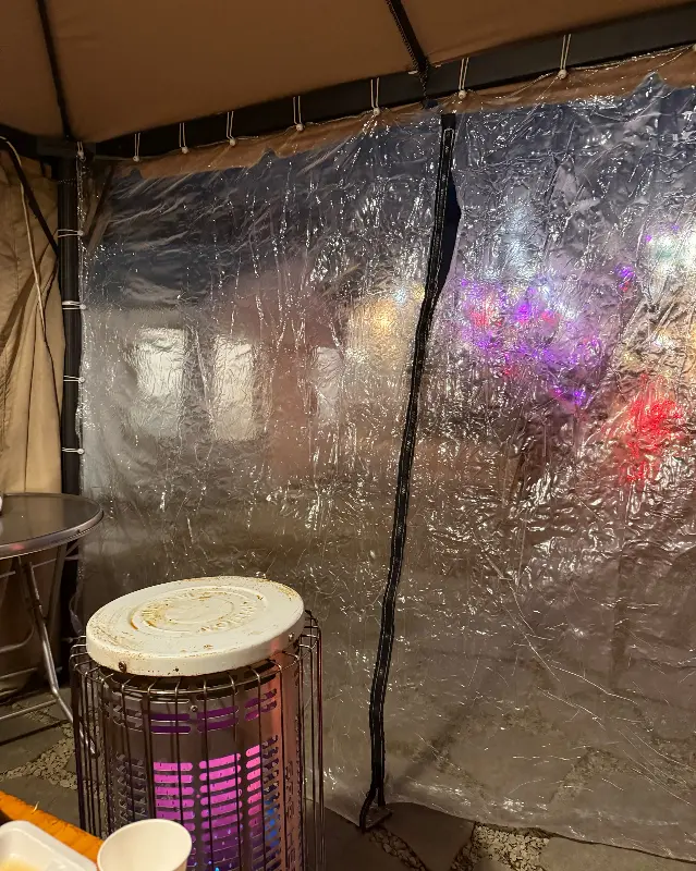 텐트 내부 난로