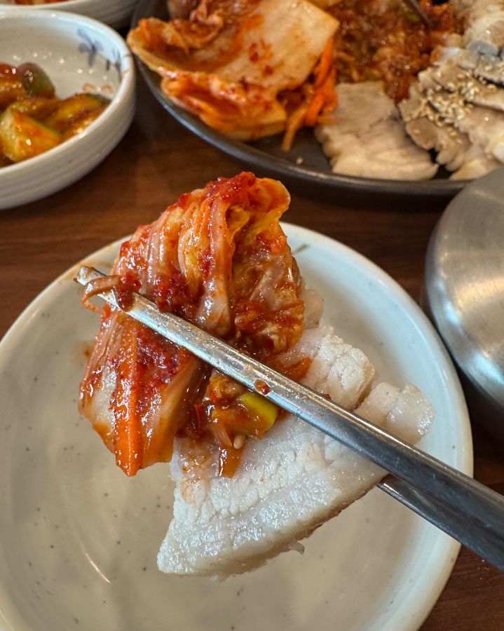 보쌈과 김치의 환상적인 조합