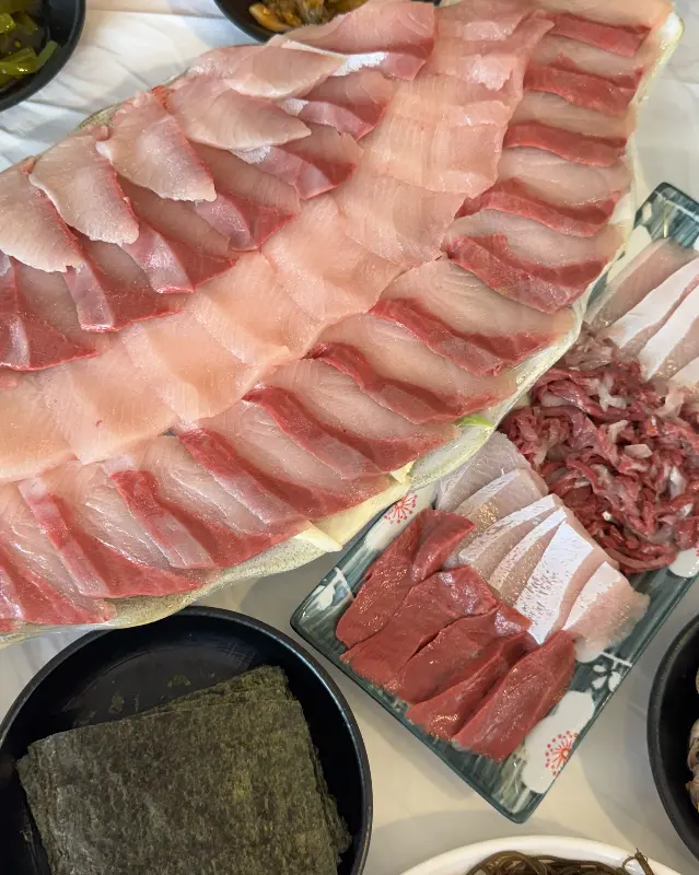 다양한 해산물 스끼다시