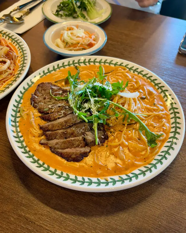 스테이크 로제 파스타