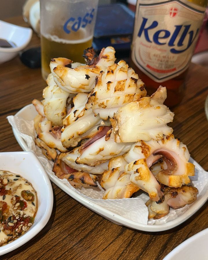 맥주와 함께 즐기는 갑오징어구이