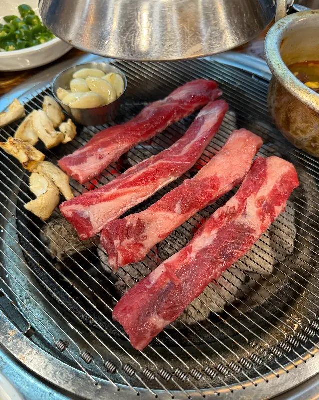 숯불에 구워 먹는 맛있는 소고기