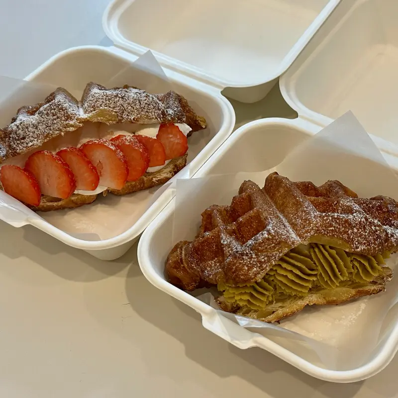 포장된 크로플 샌드