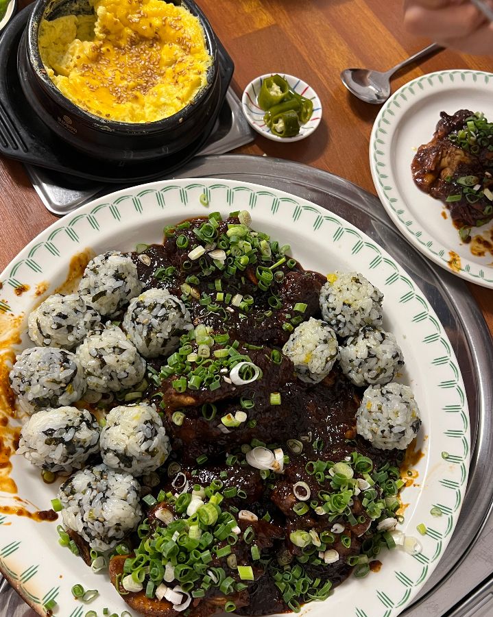 뼈구이, 주먹밥, 계란찜