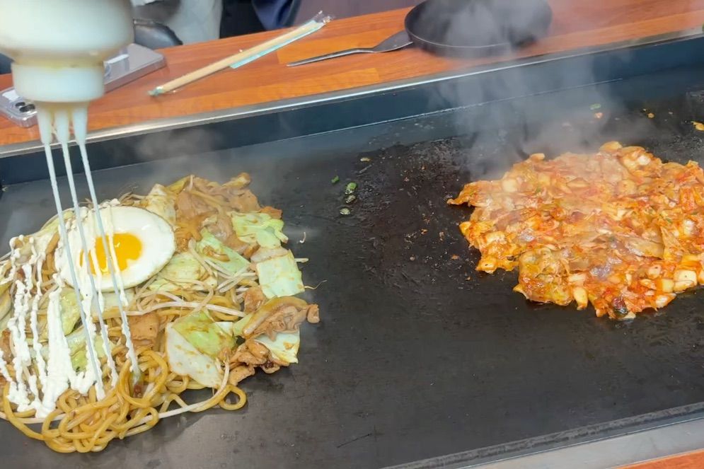 오몬자에서 몬자야끼와 함께 판매하는 야끼소바