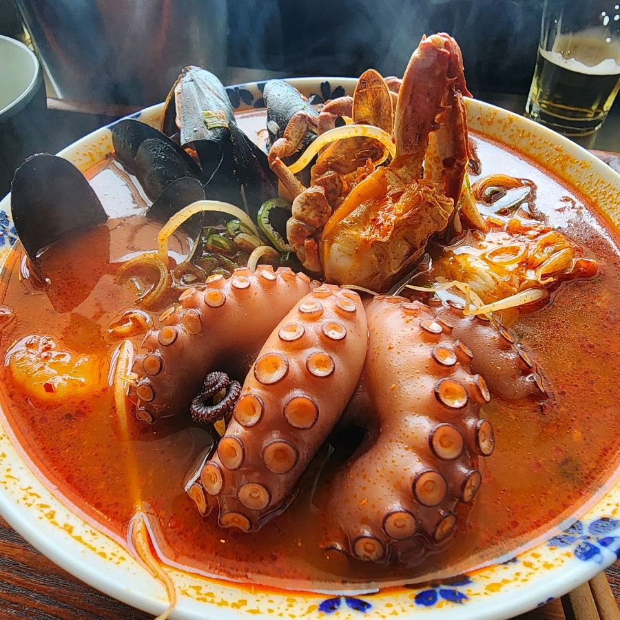 협재술집1번가 협재라면상회 푸짐한 해물라면 비주얼