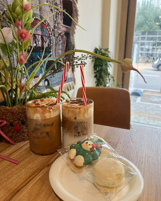 흑임자라떼와 쿠키