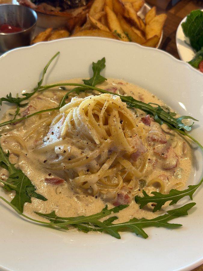 메리퀸즈 크림 파스타 클로즈업