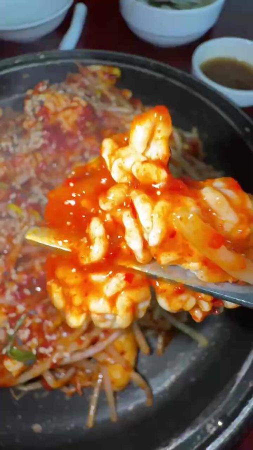 양념이 듬뿍 묻은 오징어