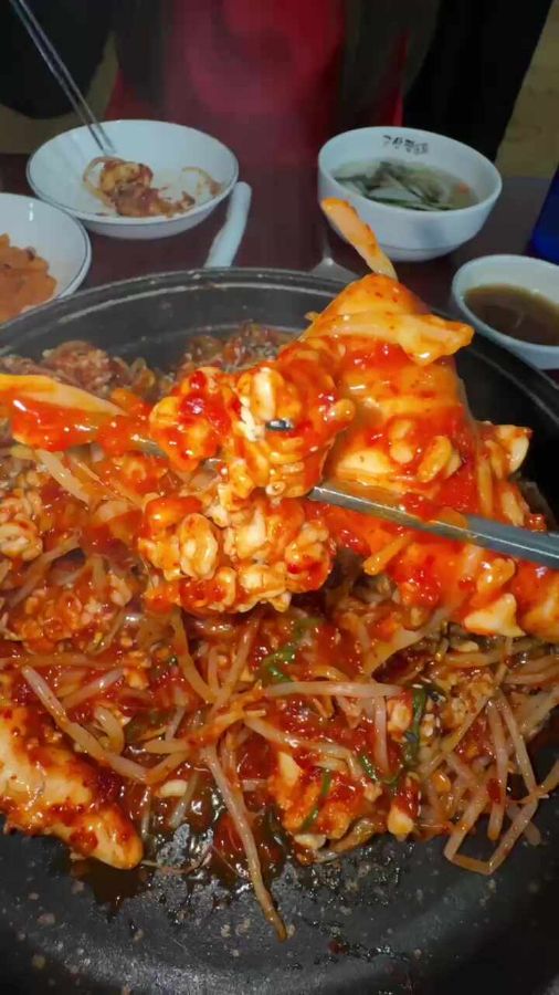 해물찜 속 큼지막한 오징어